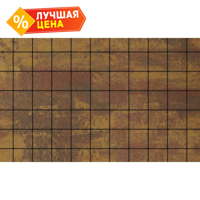 Плитка тротуарная Квадрат (ЛА-Линия) А.3.К.4 Листопад гладкий Осень 100x100x40 мм