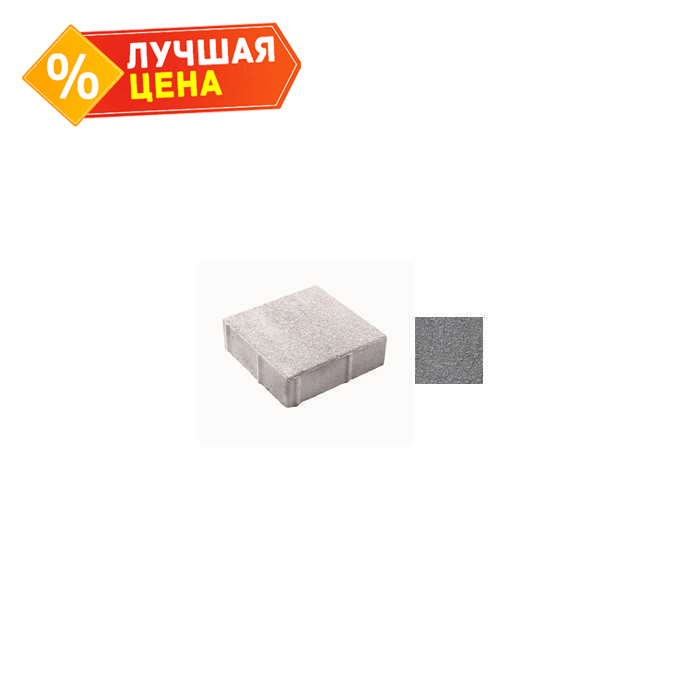 Плитка тротуарная Квадрат (ЛА-Линия) Б.1.К.6 Гранит черный 300x300x60 мм