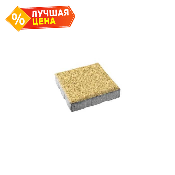 Плитка тротуарная Квадрум Б.7.К.8 гладкий желтый 600x600x80 мм
