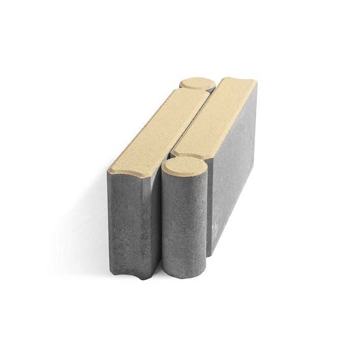 Тротуарный бордюр с шарнирным стыком BRAER БРШ 500.200.78, песочный, 500*78*200 мм