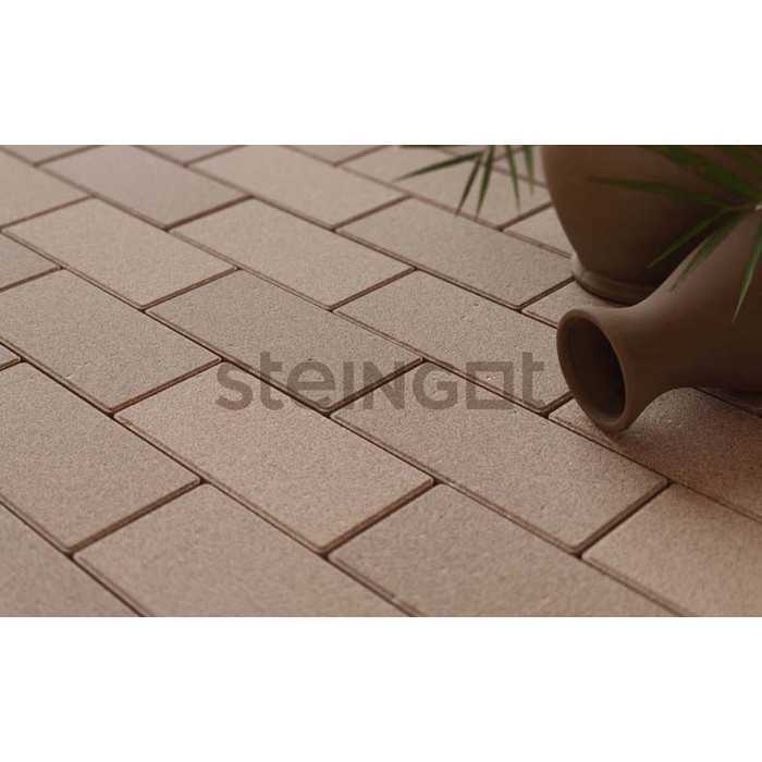 Плитка тротуарная Steingot Моно, Прямоугольник, фаска 1,5x1,5, бежевый, 200x100x40 мм